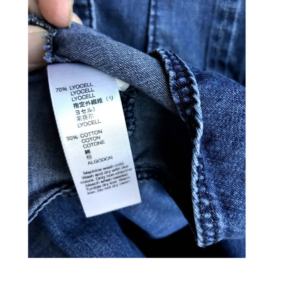 GAP Blue Long Sleeve Denim Dress - Picture 8 of 8